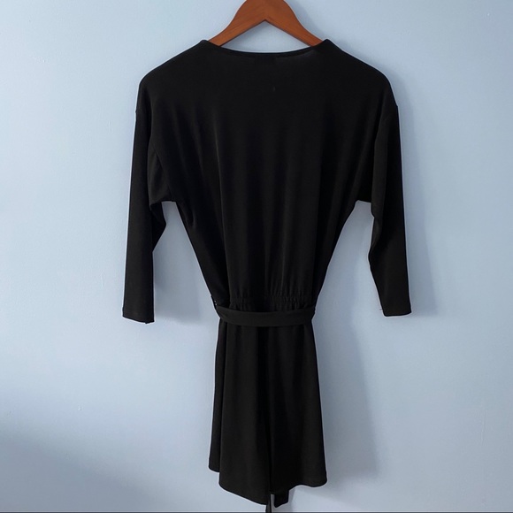 Black Abbeline 3/4 Sleeve Romper - Picture 3 of 8